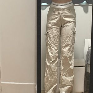 joe fresh beige straight legs cargo pants